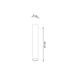 Oswietlenie-sufitowe - oprawa downlight tuba długa czarna gu10 lagos 40cm sl.1002 sollux 