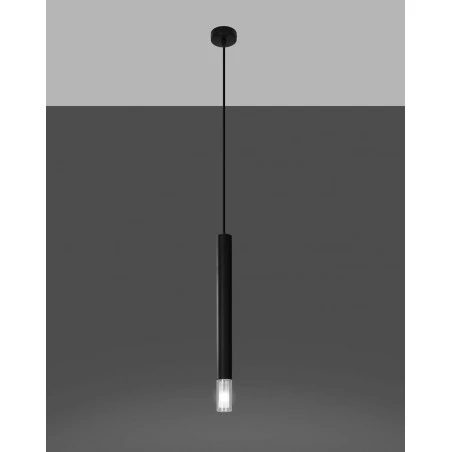 Oswietlenie-sufitowe - czarna lampa wisząca wezyr sl.0960 sollux lighting 