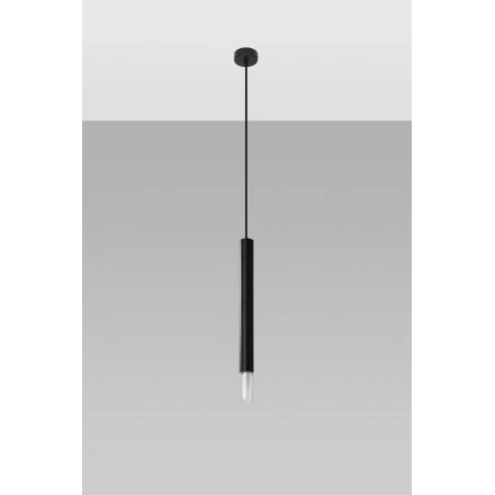 Oswietlenie-sufitowe - czarna lampa wisząca wezyr sl.0960 sollux lighting 