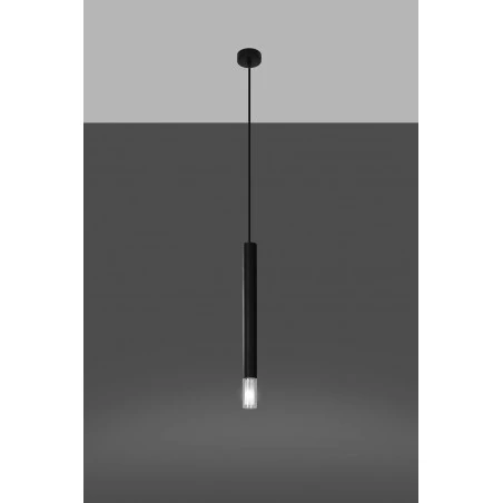 Oswietlenie-sufitowe - czarna lampa wisząca wezyr sl.0960 sollux lighting 