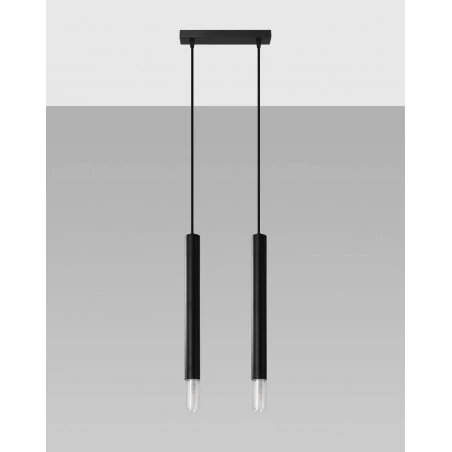 Oswietlenie-sufitowe - czarna lampa wisząca 2xg9 wezyr sl.0961 sollux lighting 
