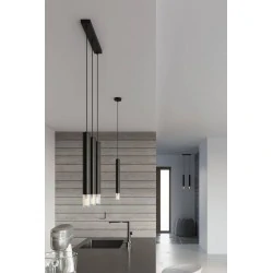 Oswietlenie-sufitowe - czarna lampa wisząca 2xg9 wezyr sl.0961 sollux lighting 