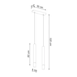 Oswietlenie-sufitowe - czarna lampa wisząca 2xg9 wezyr sl.0961 sollux lighting 