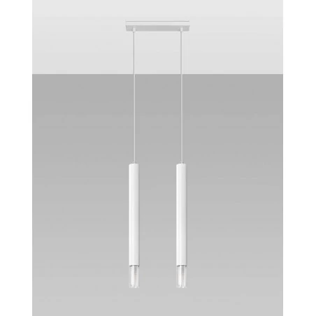 Oswietlenie-sufitowe - biała lampa wisząca 2xg9 wezyr sl.0958 sollux lighting 