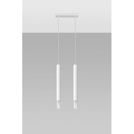 Oswietlenie-sufitowe - biała lampa wisząca 2xg9 wezyr sl.0958 sollux lighting 