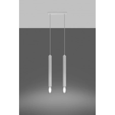 Oswietlenie-sufitowe - biała lampa wisząca 2xg9 wezyr sl.0958 sollux lighting 