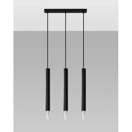 Oswietlenie-sufitowe - czarna lampa wisząca 3xg9 wezyr sl.0962 sollux lighting 