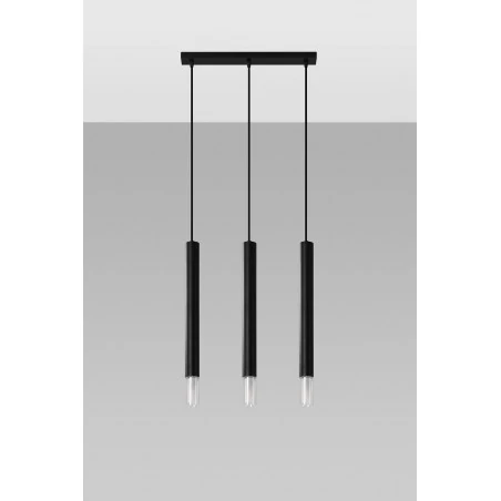 Oswietlenie-sufitowe - czarna lampa wisząca 3xg9 wezyr sl.0962 sollux lighting 