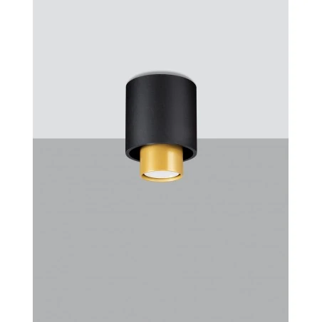 Kinkiety-do-salonu - sl.0982 kiniet czarno-złota tuba downlight gu10 nesi sollux 