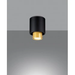 Kinkiety-do-salonu - sl.0982 kiniet czarno-złota tuba downlight gu10 nesi sollux 