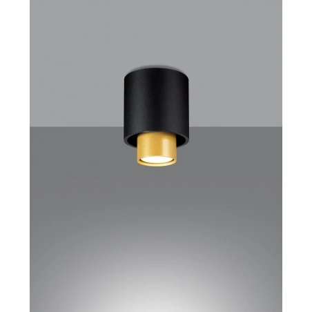 Kinkiety-do-salonu - sl.0982 kiniet czarno-złota tuba downlight gu10 nesi sollux 