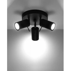 Lampy-sufitowe - czarny plafon z 3 kloszami ring sl.1016 sollux lighting 