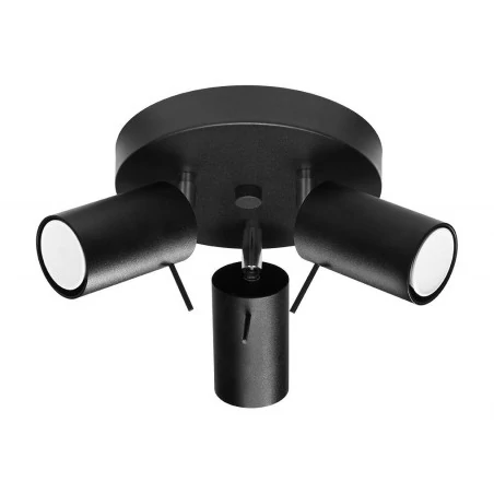 Lampy-sufitowe - czarny plafon z 3 kloszami ring sl.1016 sollux lighting 