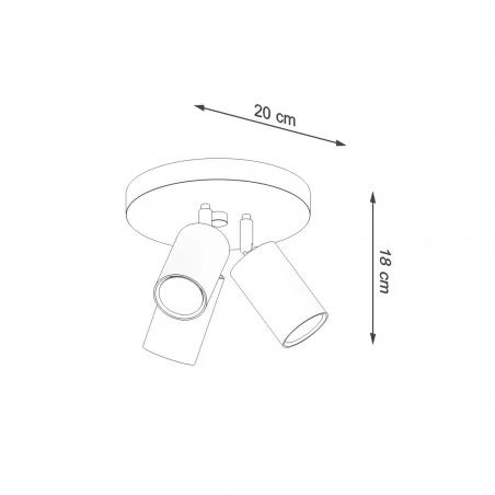 Lampy-sufitowe - czarny plafon z 3 kloszami ring sl.1016 sollux lighting 
