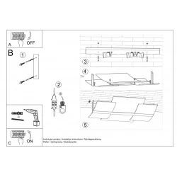 Plafony - sl.1047 plafon celia biały geometryczny 3xe27 sollux 