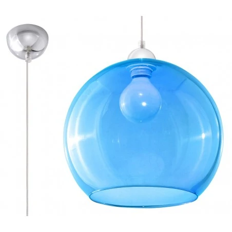 Oswietlenie-sufitowe - wisząca błękitna lampa ball sl.0251 sollux lighting 