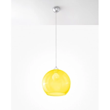 Oswietlenie-sufitowe - szklana żółta lampa wisząca ball sl.0252 sollux lighting 