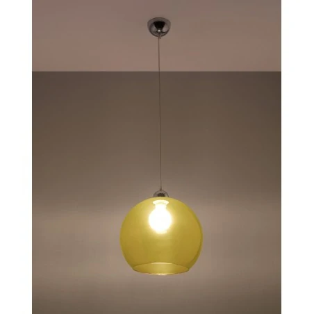 Oswietlenie-sufitowe - szklana żółta lampa wisząca ball sl.0252 sollux lighting 