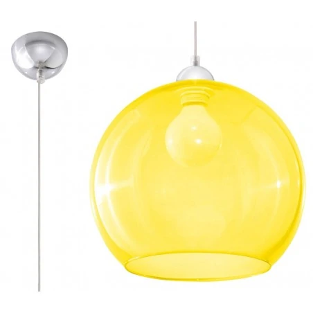 Oswietlenie-sufitowe - szklana żółta lampa wisząca ball sl.0252 sollux lighting 