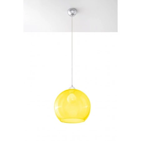 Oswietlenie-sufitowe - szklana żółta lampa wisząca ball sl.0252 sollux lighting 