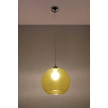 Oswietlenie-sufitowe - szklana żółta lampa wisząca ball sl.0252 sollux lighting 