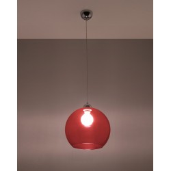 Oswietlenie-sufitowe - szklana czerwona lampa wisząca ball sl.0253 sollux lighting 