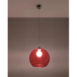 Oswietlenie-sufitowe - szklana czerwona lampa wisząca ball sl.0253 sollux lighting 