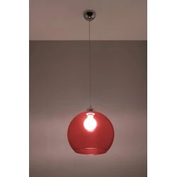 Oswietlenie-sufitowe - szklana czerwona lampa wisząca ball sl.0253 sollux lighting 