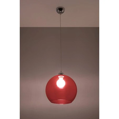 Oswietlenie-sufitowe - szklana czerwona lampa wisząca ball sl.0253 sollux lighting 