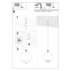 Oswietlenie-sufitowe - szklana czerwona lampa wisząca ball sl.0253 sollux lighting 