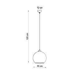 Oswietlenie-sufitowe - szklana czerwona lampa wisząca ball sl.0253 sollux lighting 