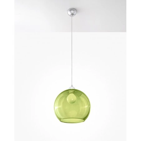 Oswietlenie-sufitowe - szklana zielona lampa wisząca ball sl.0254 sollux lighting 