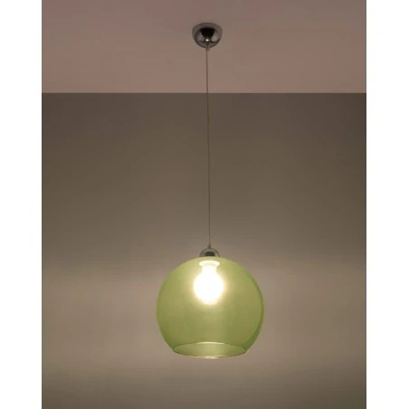 Oswietlenie-sufitowe - szklana zielona lampa wisząca ball sl.0254 sollux lighting 