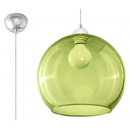 Oswietlenie-sufitowe - szklana zielona lampa wisząca ball sl.0254 sollux lighting 