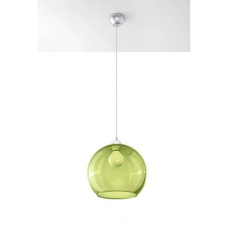 Oswietlenie-sufitowe - szklana zielona lampa wisząca ball sl.0254 sollux lighting 