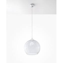 Oswietlenie-sufitowe - szklana lampa wisząca transparentna ball sl.0248 sollux lighting 