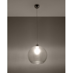 Oswietlenie-sufitowe - szklana lampa wisząca transparentna ball sl.0248 sollux lighting 