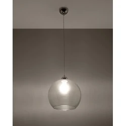 Oswietlenie-sufitowe - szklana lampa wisząca transparentna ball sl.0248 sollux lighting 