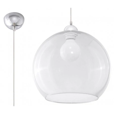 Oswietlenie-sufitowe - szklana lampa wisząca transparentna ball sl.0248 sollux lighting 