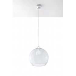 Oswietlenie-sufitowe - szklana lampa wisząca transparentna ball sl.0248 sollux lighting 