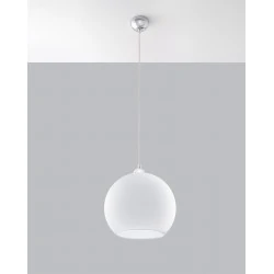 Oswietlenie - sl.0256 lampa wisząca ball biała kula szklana 1xe27 sollux 