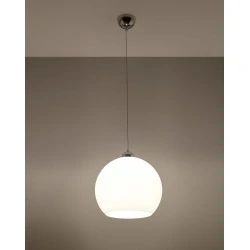 Oswietlenie - sl.0256 lampa wisząca ball biała kula szklana 1xe27 sollux 