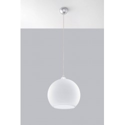 Oswietlenie - sl.0256 lampa wisząca ball biała kula szklana 1xe27 sollux 
