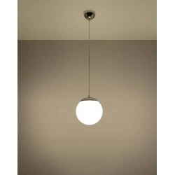 Lampy-sufitowe - sl.0263 lampa wisząca ugo 20 chrom szklana kula sollux 