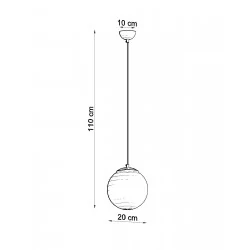 Lampy-sufitowe - sl.0263 lampa wisząca ugo 20 chrom szklana kula sollux 