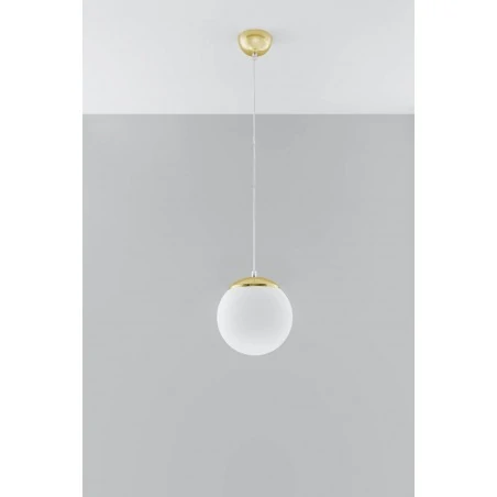 Lampy-sufitowe - sl.0715 ugo 20 lampa wisząca sufitowa kula biało-złota sollux 