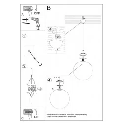 Lampy-sufitowe - sl.0715 ugo 20 lampa wisząca sufitowa kula biało-złota sollux 