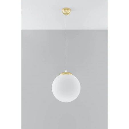 Lampy-sufitowe - sl.0716 lampa wisząca kula ze złotymi dodatkami ugo 30 e27 sollux 