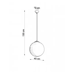 Lampy-sufitowe - sl.0717 lampa wisząca modna kula ze złotymi dodatkami ugo 40 sollux 