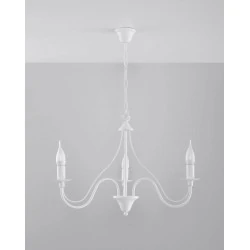 Lampy-sufitowe - biały żyrandol 3 ramiona e14 minerwa sl.0213 sollux lighting 